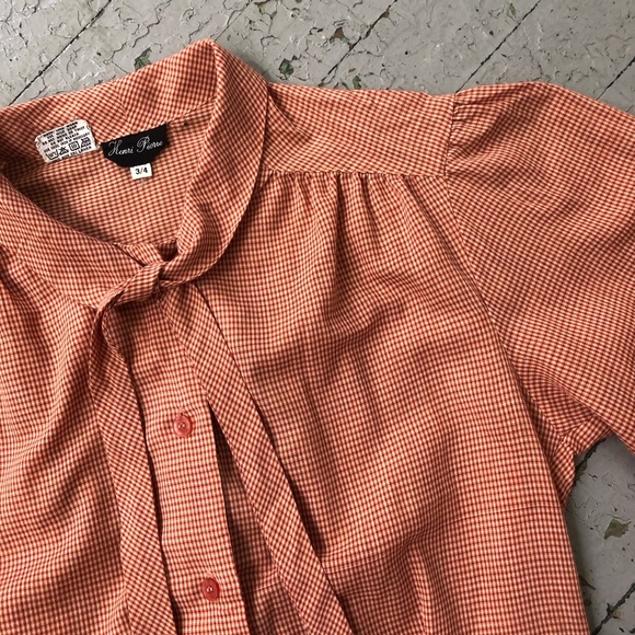 Vintage 70’s Gingham Blouse - Picture 4 of 5